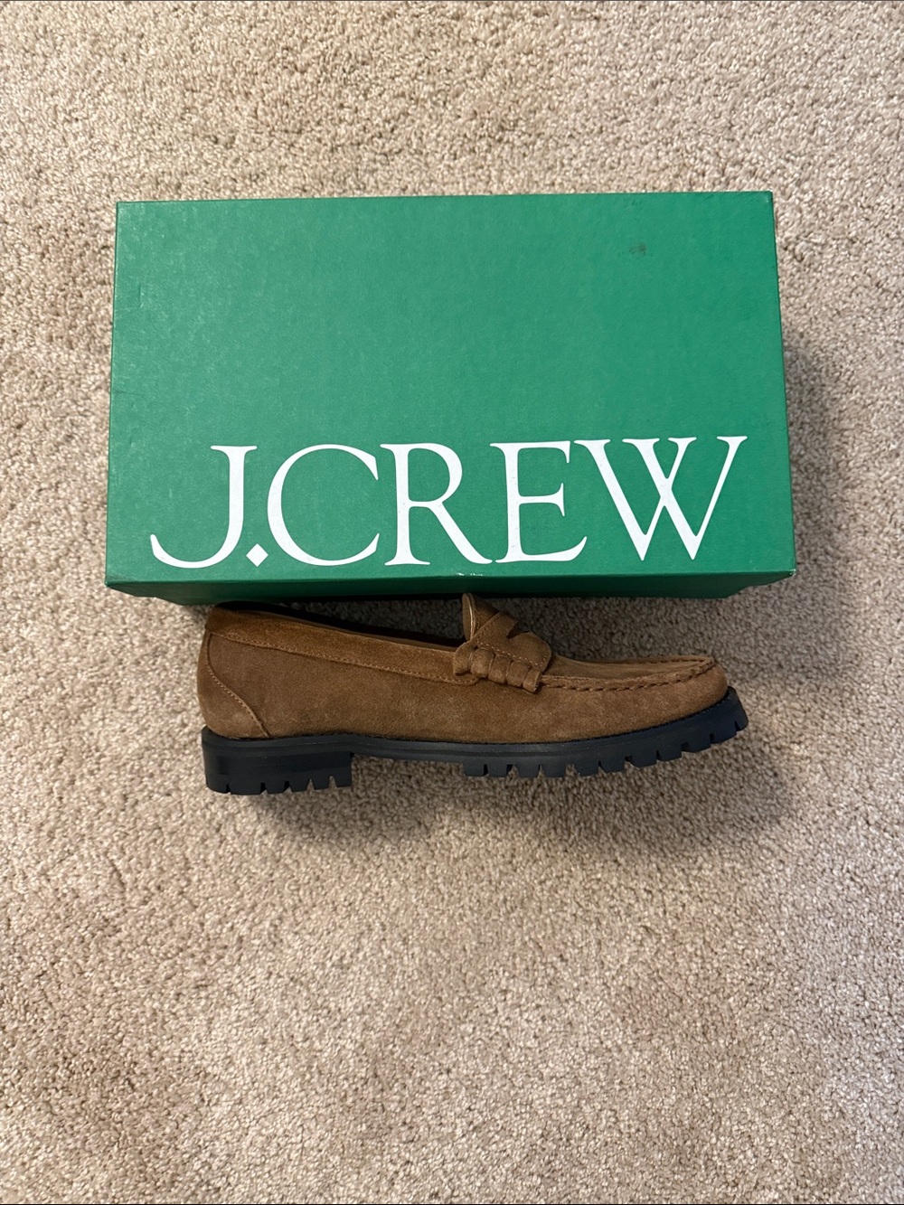 J. Crew Women’s Brown Suede Penny Loafers with lug sole - Picture 4 of 4